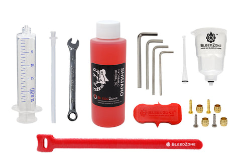 Master Bleed Kit for Shimano Hydraulic MTB Brakes with 120ml Mineral Oil and Tools Wholesale